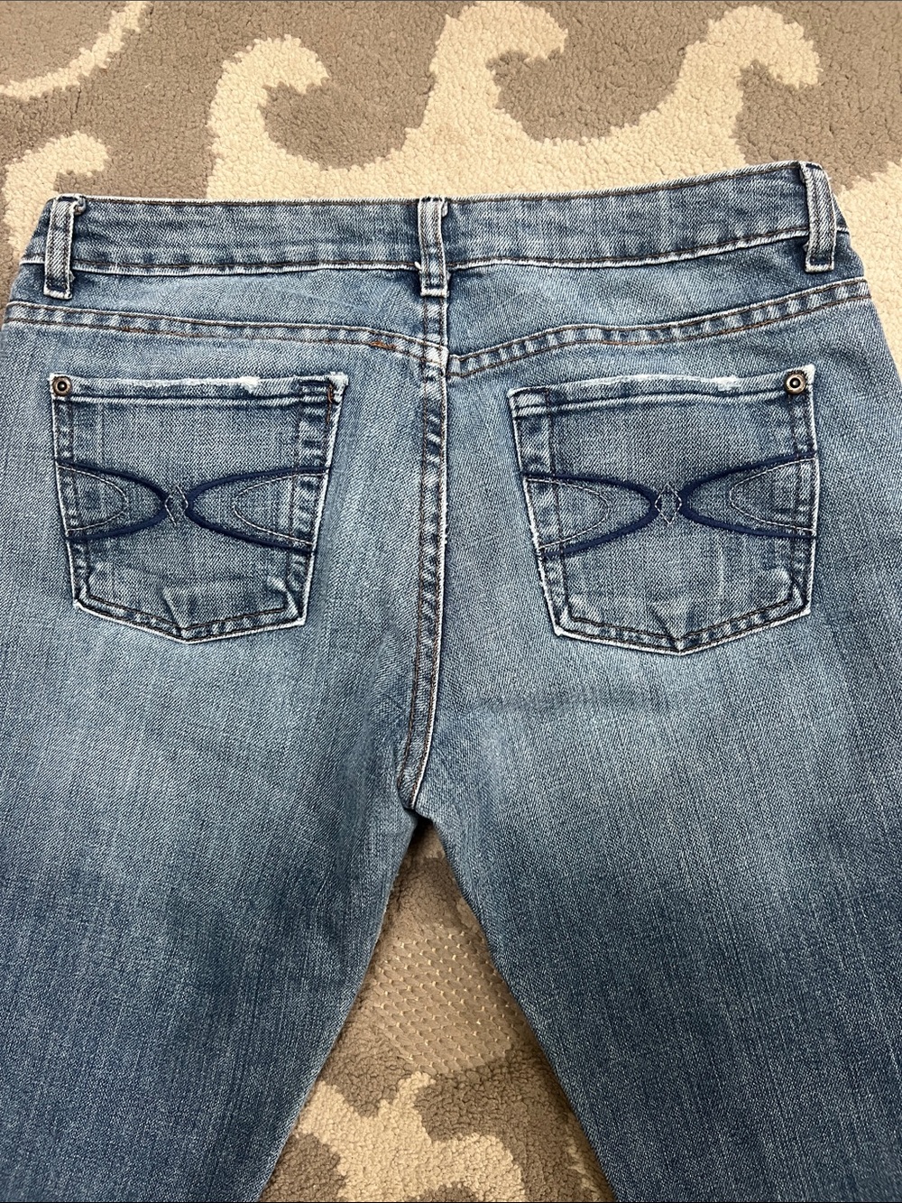 Lux Washed Blue Flare Wide-Leg Jeans - Picture 7 of 9